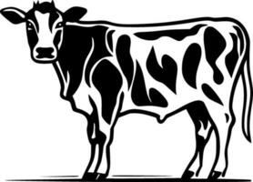 Cow, Black and White Vector illustration