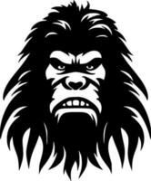 Bigfoot, Black and White Vector illustration