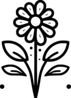 Flower, Black and White Vector illustration