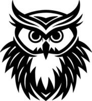 Owl, Black and White Vector illustration