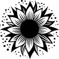 Flower - Black and White Isolated Icon - Vector illustration