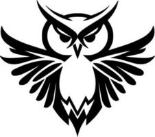 Owl, Black and White Vector illustration