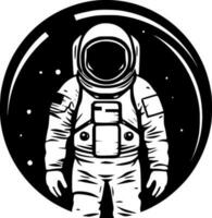 Astronaut - Black and White Isolated Icon - Vector illustration