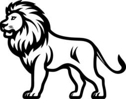 Lion, Black and White Vector illustration