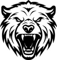 Bear, Black and White Vector illustration