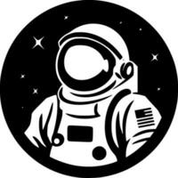 astronauta, negro y blanco vector ilustración