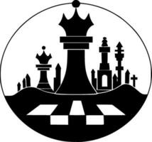 Chess, Black and White Vector illustration