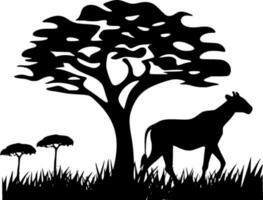 Africa, Black and White Vector illustration