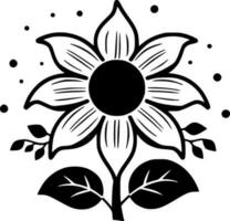 Flower - Black and White Isolated Icon - Vector illustration