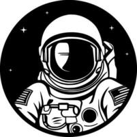 astronauta, negro y blanco vector ilustración