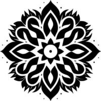 mandala - negro y blanco aislado icono - vector ilustración