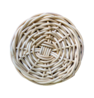 Rustic round board of woven straw png