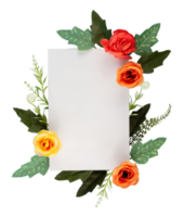 greeting paper card copy space with rose ornament png