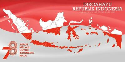 Indonesia map background for Indonesia's independence 17 agustus 1945 vector