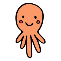 niedliche oktopus-zeichentrickfigur png