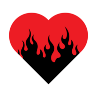 cuore nel fuoco elemento png