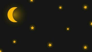 Abstract night background with stars and moon shining out in paper cut style. vector