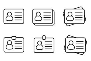 ID Card icon collection. Employee clerk card, driver license, Identification card, staff identification card symbol. Design for website and mobile app. vector