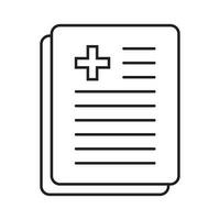 Medical record icon, medical report icon, medical history thin line icon, vector isolated.
