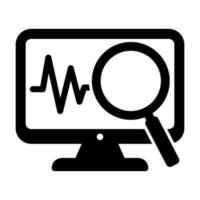 Screen, monitor and magnifying glass icon. Monitoring icon. Creative Monitoring icon for web design, templates, infographics and more. vector