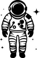 Astronaut, Black and White Vector illustration