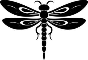 libélula, negro y blanco vector ilustración