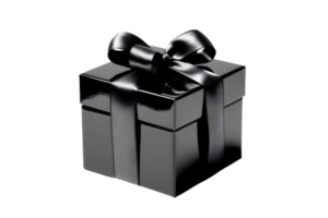 zwart geschenk doos, ai gegenereerd png