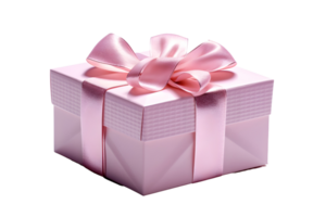 pink box with ribbon bow, ai generated png