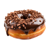 donut with chocolate icing, ai generated png