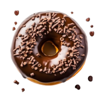 savoureux Chocolat Donut Haut voir, ai généré png