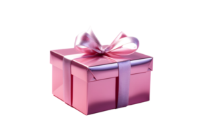 pink gift box, ai generated png