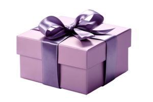 purple box with ribbon bow, ai generated png