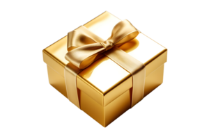 Shiny golden gift box, ai generated png