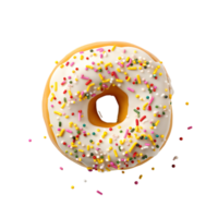 vanilla donut with sprinkles, ai generated png