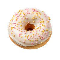 vanilla doughnut with sprinkles, ai generated png