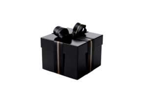 black box with ribbon bow, ai generated png