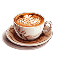 café tasse art illustration, ai généré png