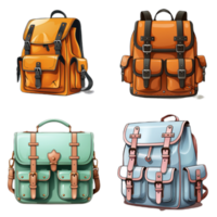 school bag cartoon illustration ai generated png