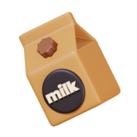 Milch Box Verpackung braun isoliert. Kaffee Geschäft und Cafe Symbol. 3d machen Illustration. png