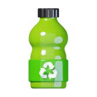recyceln Plastik Flasche isoliert. Ökologie und Umgebung Symbol Konzept. 3d machen Illustration png