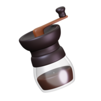 Coffee grinder isolated. Coffee shop and cafe icon. 3D render illustration png