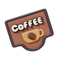 Coffee shop and cafe logo isolated. Coffee shop and cafe icon. 3D render illustration. png
