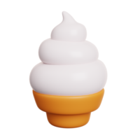 Ice cream cup. Fast food meal and dessert icon isolated. 3D Rendering png