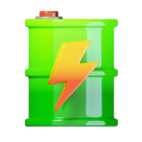 Green oil barrel icon isolated. ecology and environment icon concept. 3D render illustration png