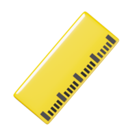 Yellow ruler isolated. Education and school icon. 3D render illustration png