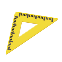 Triangle ruler isolated. Education and school icon. 3D render illustration. png