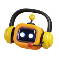 Robot chatbot icon isolated. AI support in business and artificial intelligence technology concept. 3D Render illustration. png