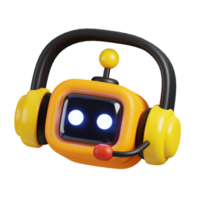 Robot chatbot icon isolated. AI support in business and artificial intelligence technology concept. 3D Render illustration. png