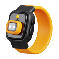 Robot chatbot smart watch icon isolated. AI support and artificial intelligence technology concept. 3D Render illustration. png