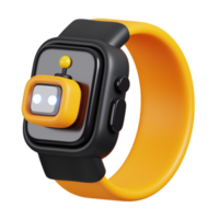 Robot chatbot smart watch icon isolated. AI support and artificial intelligence technology concept. 3D Render illustration. png